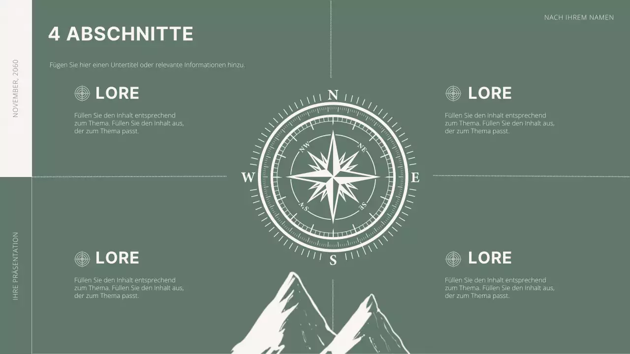 Grüner und weißer Vorschlag für Minimalziele und -vorgaben