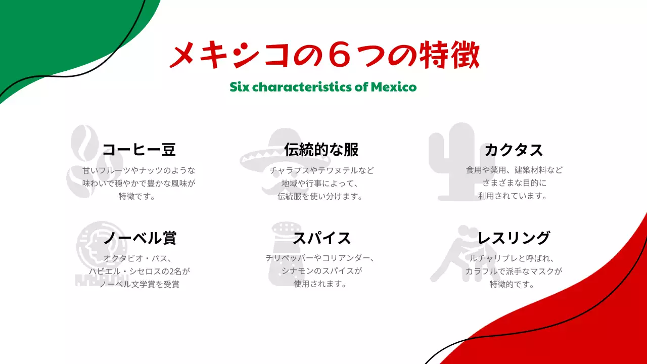 カラフル 楽しい メキシコ パンフレット プレゼンテーション