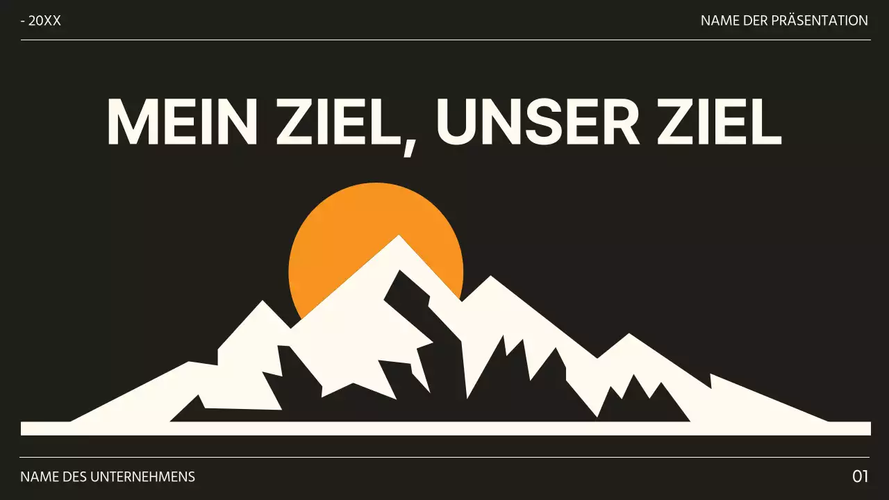 Schwarz und Orange Trendy Ziele und Zielvorgaben Vorschlag