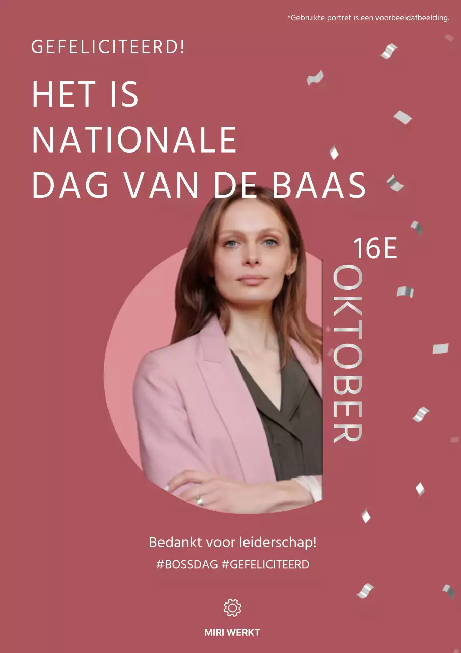 Roze moderne Nationale Dag van de Baas publiciteit