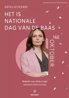 Roze moderne Nationale Dag van de Baas publiciteit