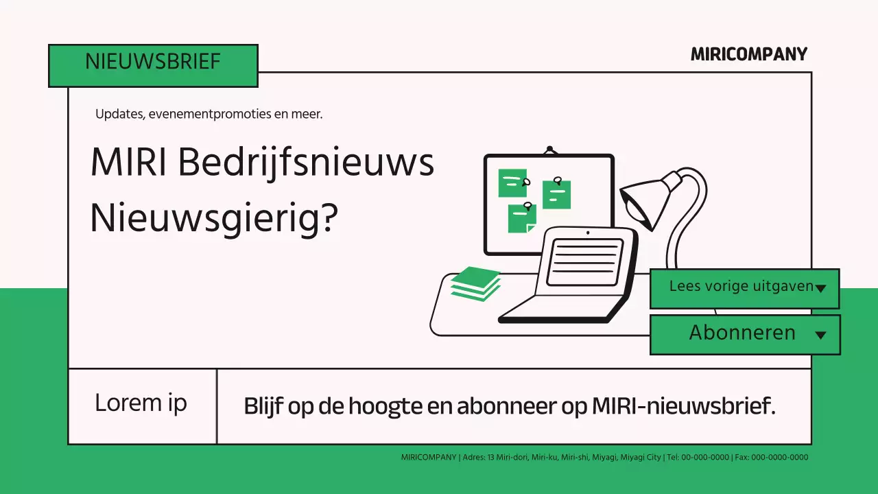 Over de groene, moderne maandelijkse nieuwsbrief voor bedrijven