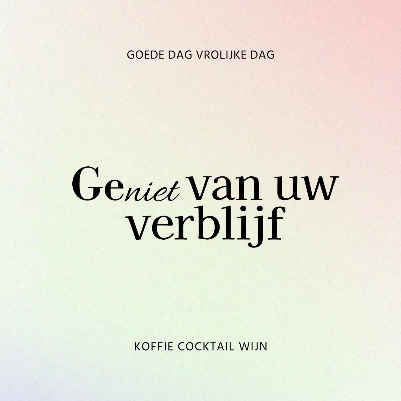 Een chic uitziend café met verlopen en schreefloze typografie