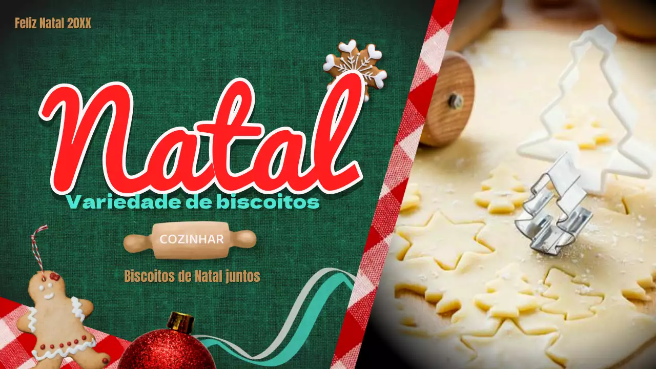 Receita de bolacha de Natal vintage verde e vermelha