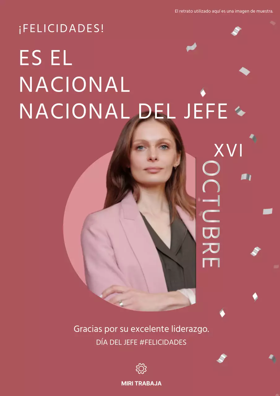 Publicidad moderna rosa del Día Nacional del Jefe