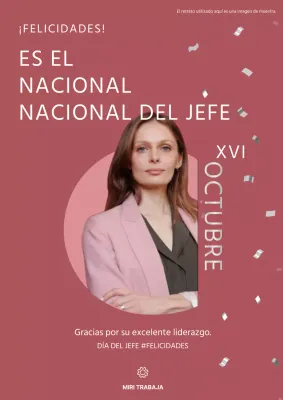 Publicidad moderna rosa del Día Nacional del Jefe