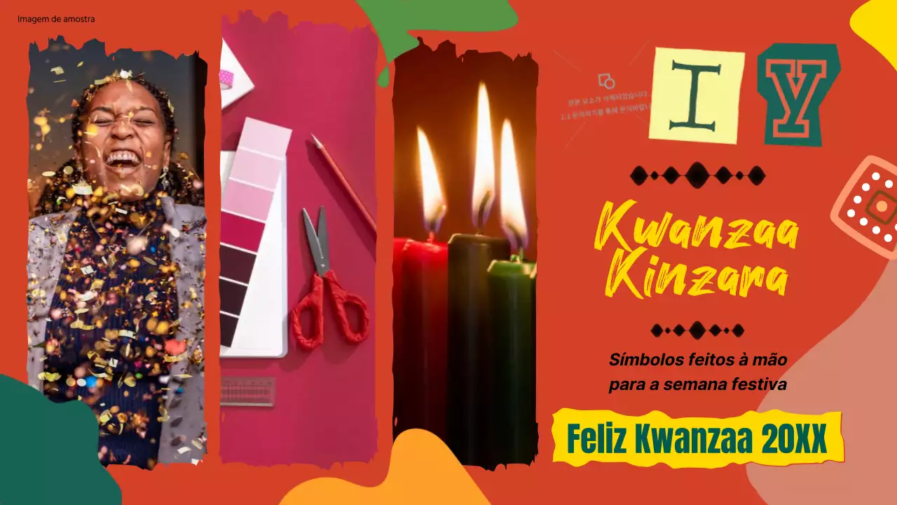 Introdução ao Kwanzaa vermelho e verde pop Happy Kwanzaa