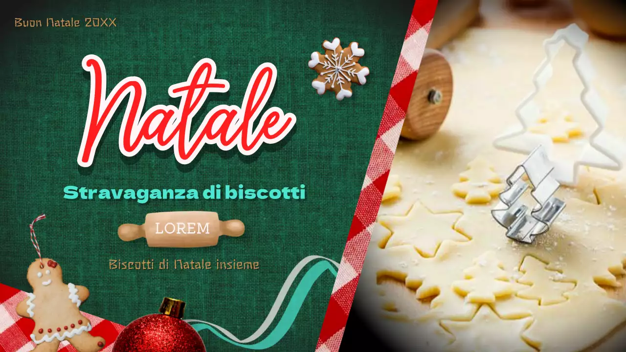 Ricetta dei biscotti natalizi vintage verdi e rossi