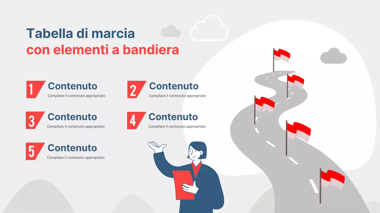 Proposta di obiettivi semplici in rosso e marina