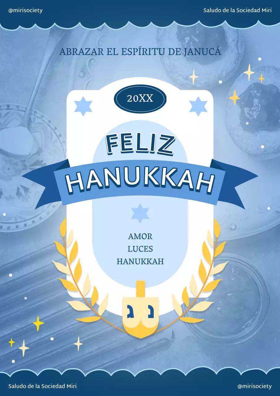 Publicidad de la Celebración del Hanukkah Clásico Azul