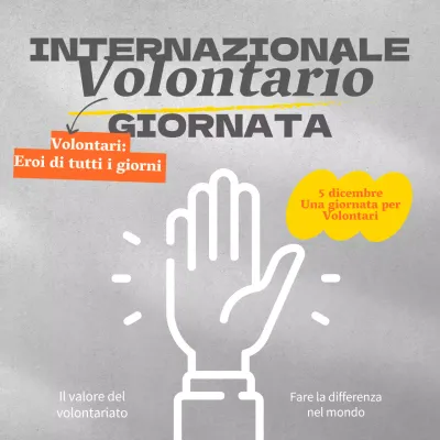Grigio e giallo moderno Pubblicità della Giornata internazionale del volontariato
