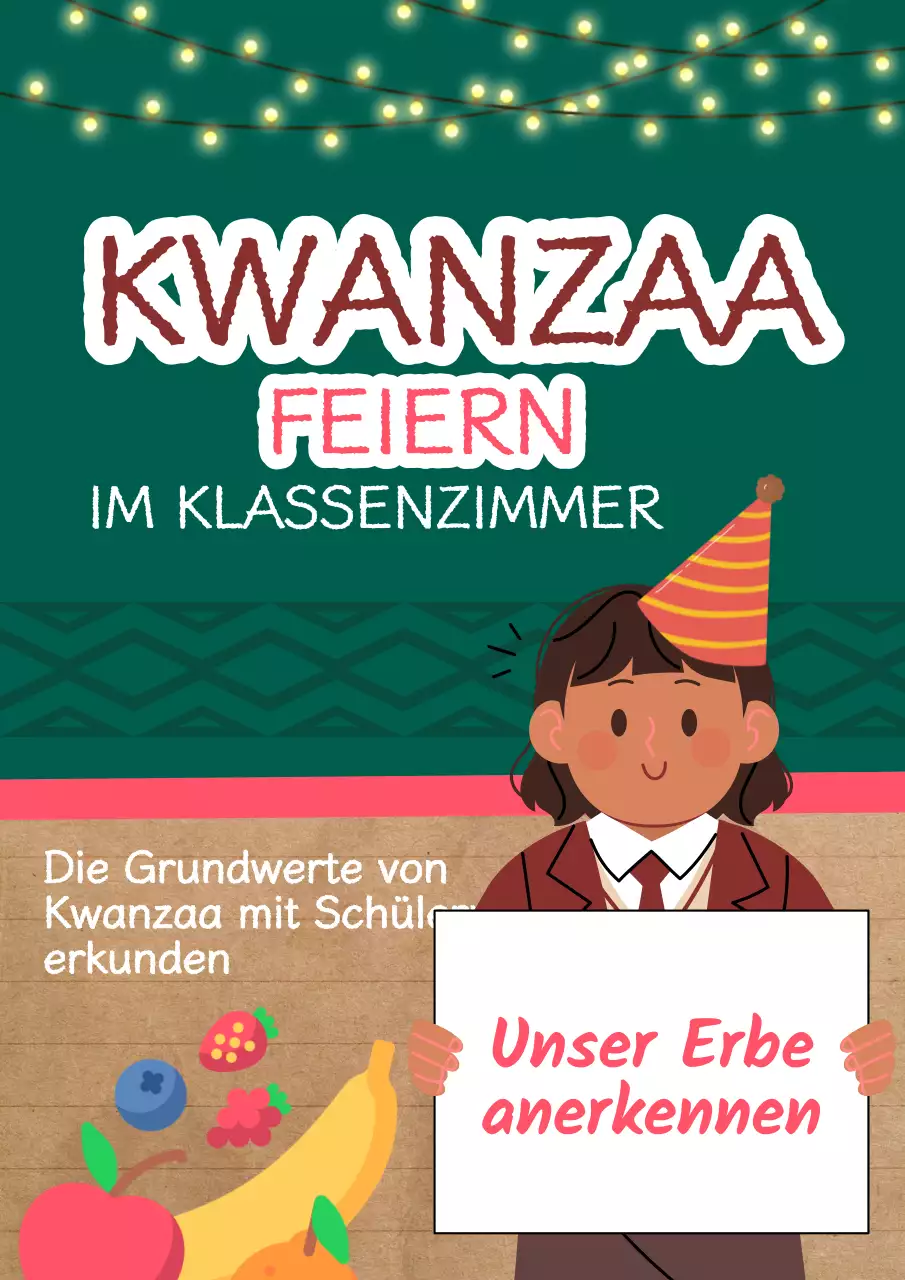 Grün und Braun Traditionelle Kwanzaa-Feier Anzeige
