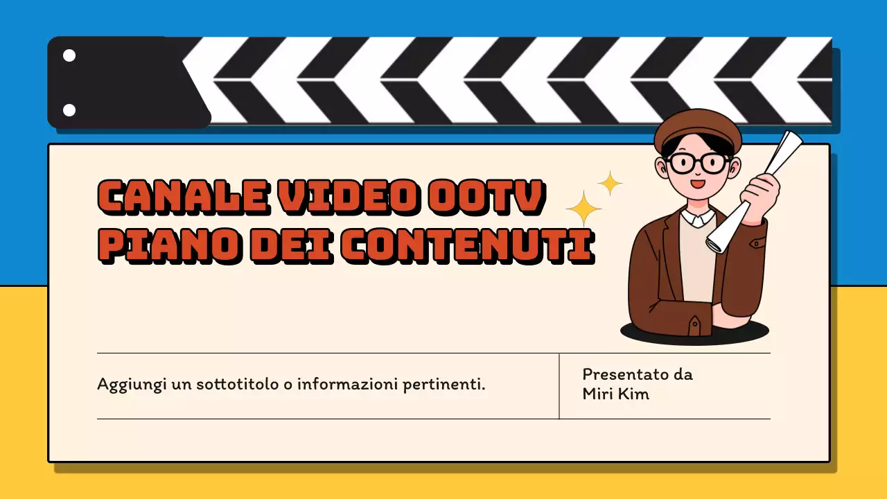 Proposta di pianificazione del canale video retrò blu e giallo