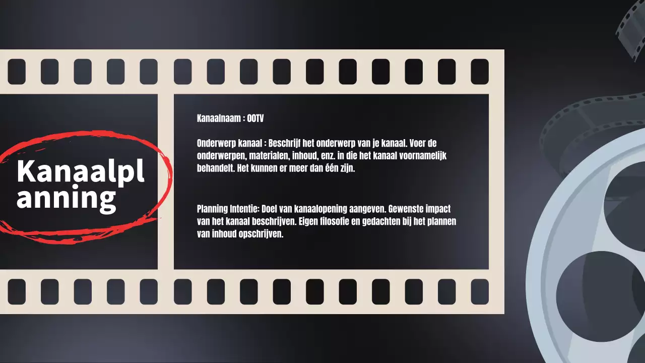 Video-inhoudsplan [Zwart en blauw trendy voorstel voor video-inhoudsplanning