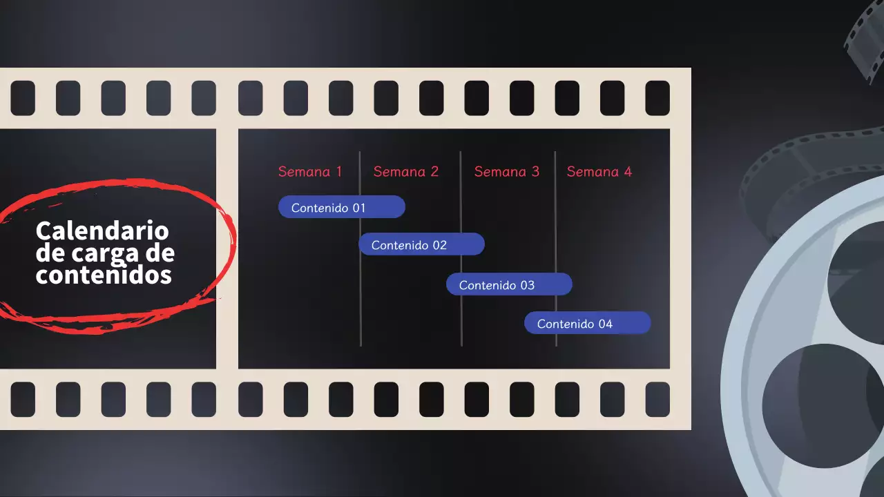 Plan de contenidos de vídeo [Propuesta de planificación de contenidos de vídeo de tendencia en azul y negro