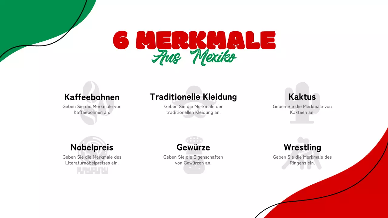 Gelbe einfache Einführungsmaterialien für Mexiko