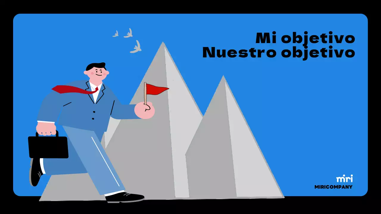 Propuesta de plan de metas y objetivos simples en azul y negro