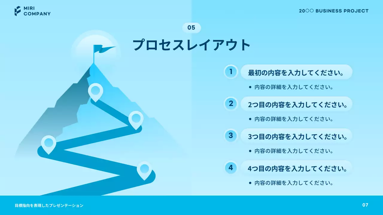 青 シンプル ビジネス プレゼンテーション