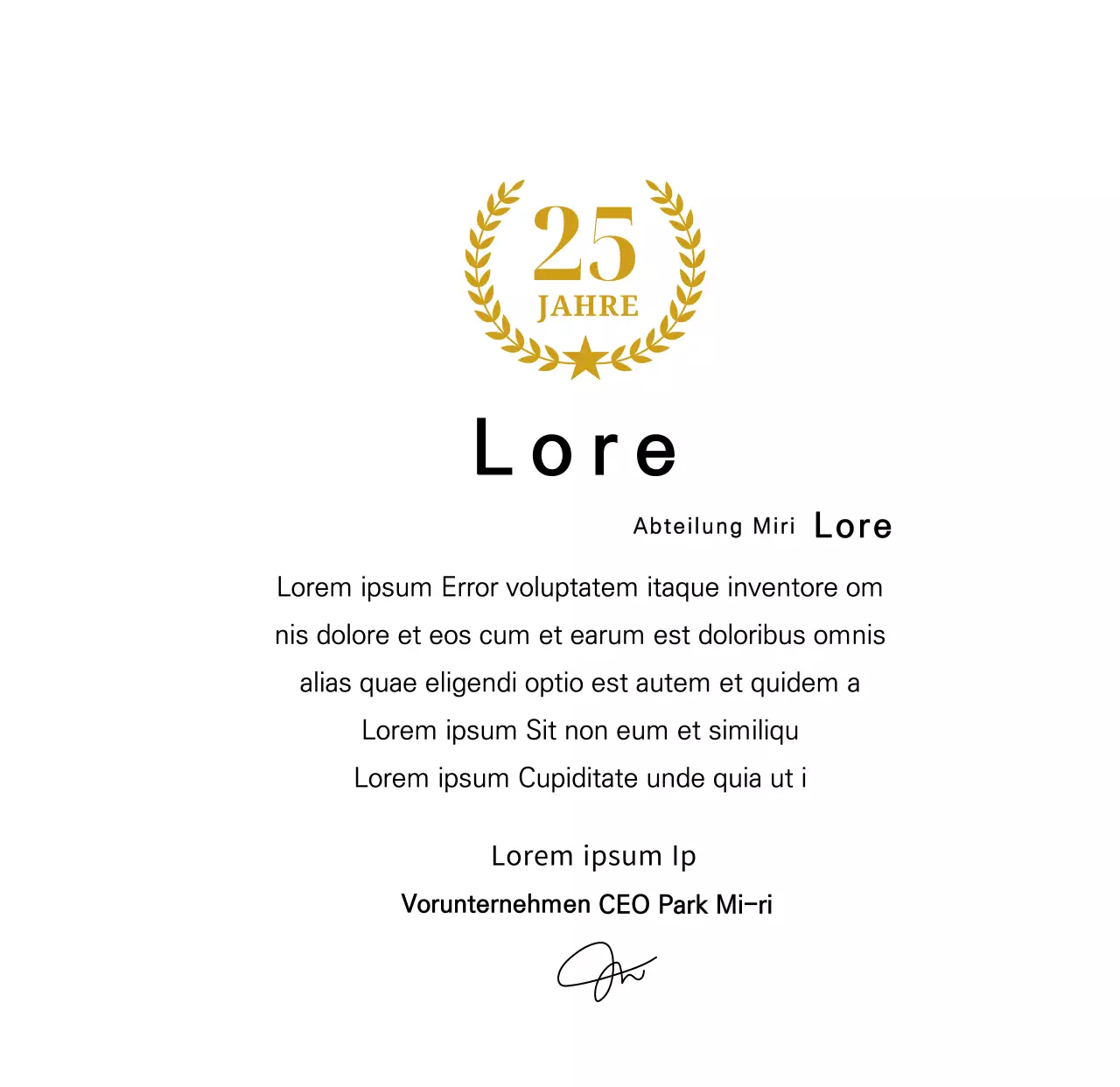 Langlebigkeitsplakette mit goldenen Lorbeeren und Sternen