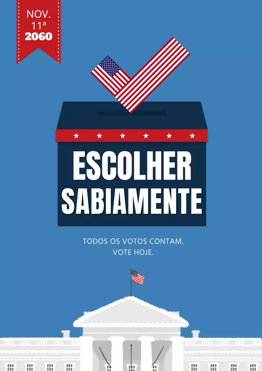 Aviso mínimo para o dia das eleições em azul celeste e azul-marinho