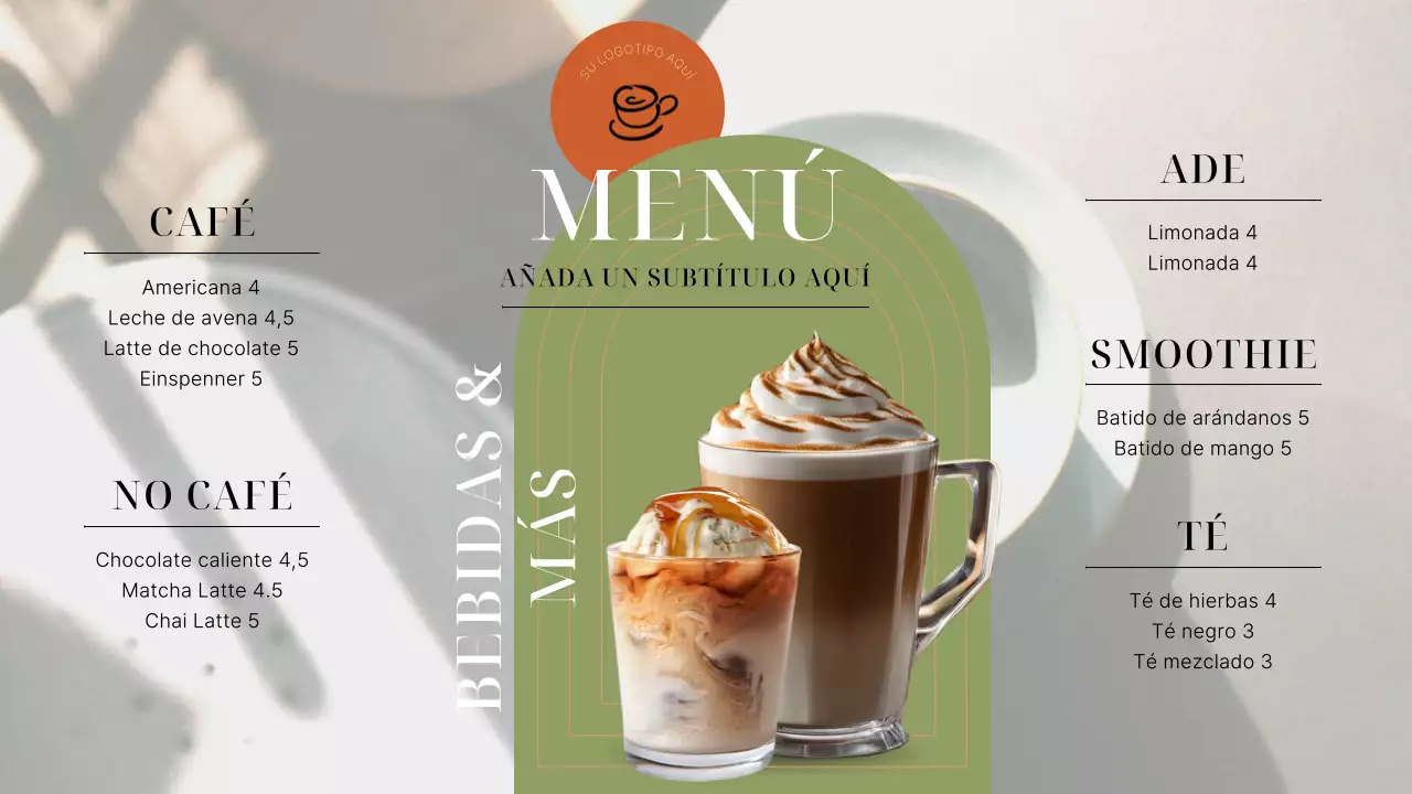 Planificador de publicidad de tiendas elegantes en verde y naranja