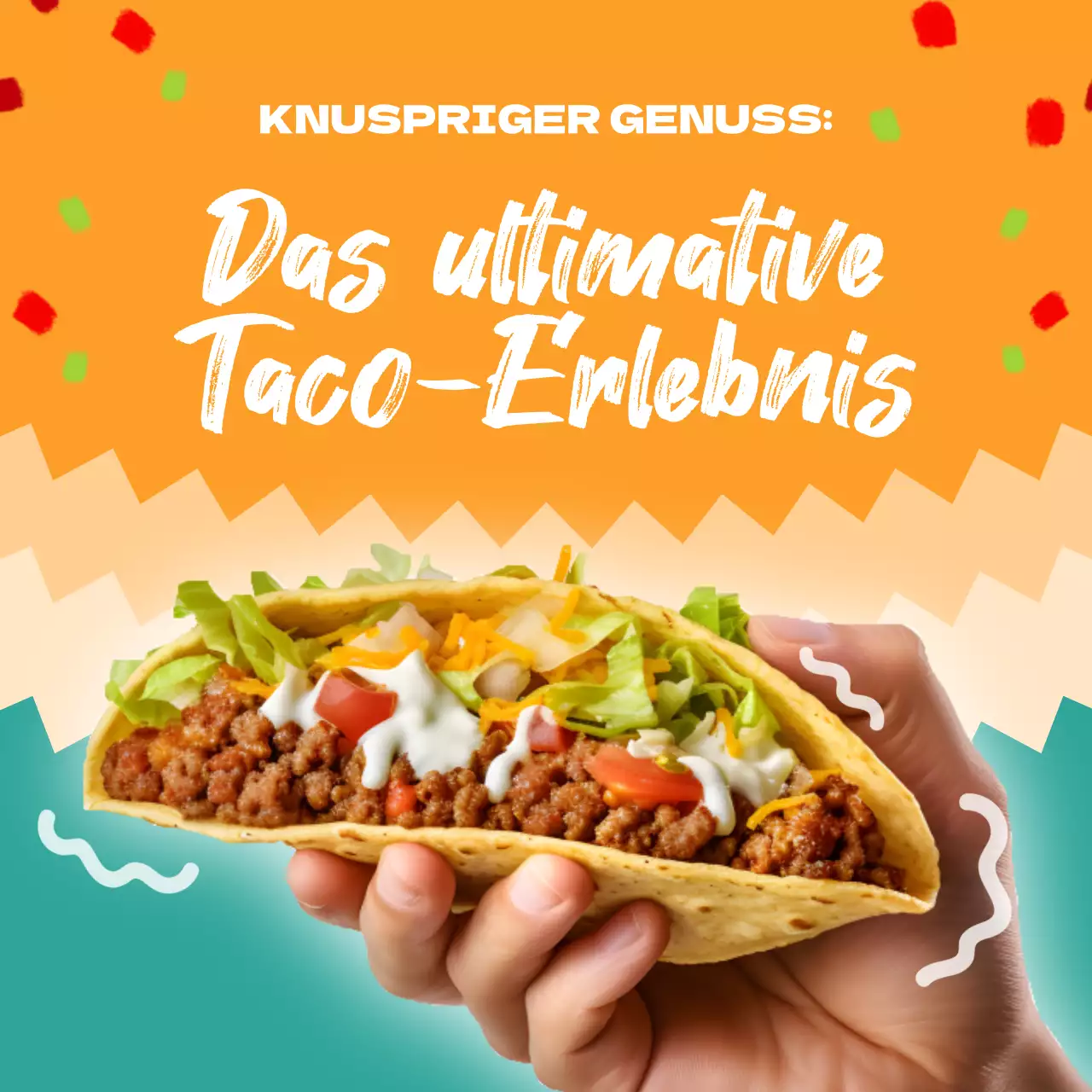 Orange und Minze Trendy Taco Restaurant Anzeige