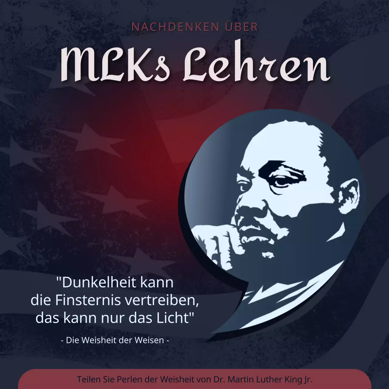 Marineblaue und rote klassische Martin Luther King Day Werbung