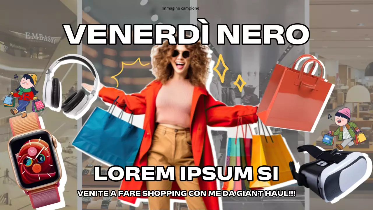 Annuncio di shopping di tendenza in bianco e beige