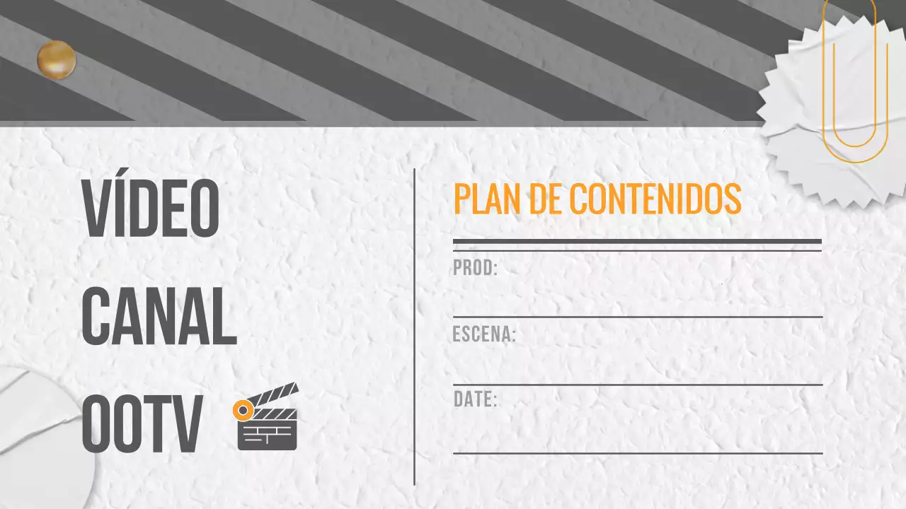 Planificación de contenidos de vídeo de moda en gris y amarillo