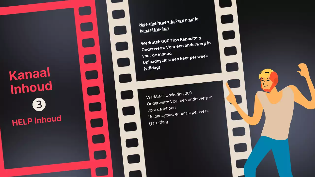 Video-inhoudsplan [Zwart en blauw trendy voorstel voor video-inhoudsplanning