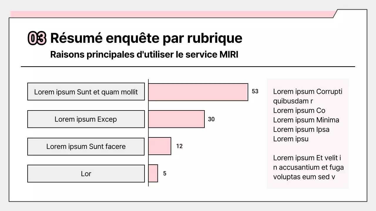 Rapport simple sur les résultats de l'enquête rose