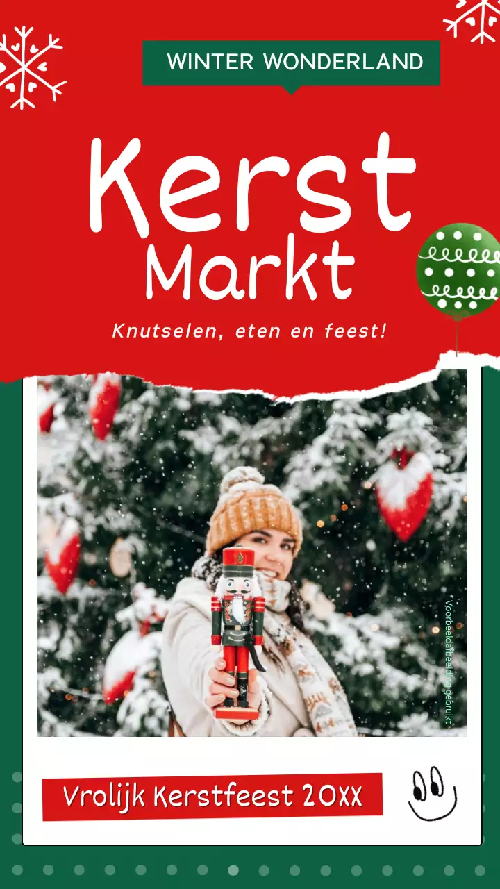 Rood en Groen Klassieke Kerstmarktreclame