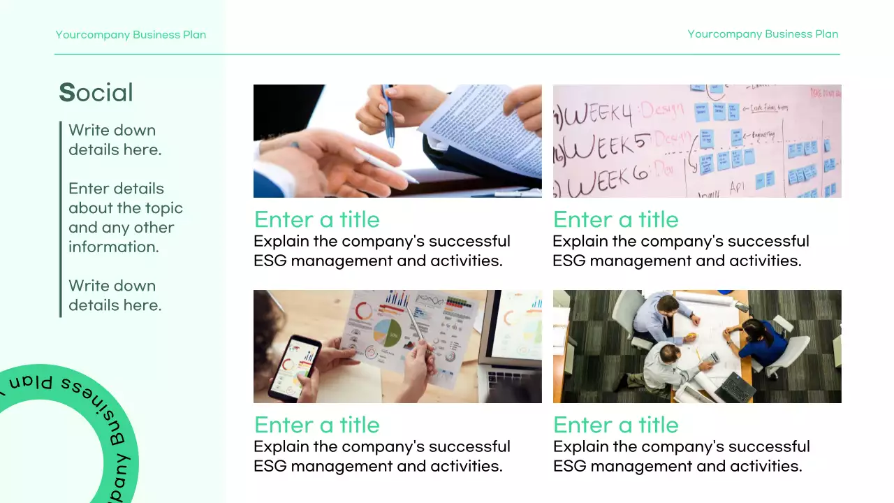 그린 모던 비즈니스 보고서 프레젠테이션