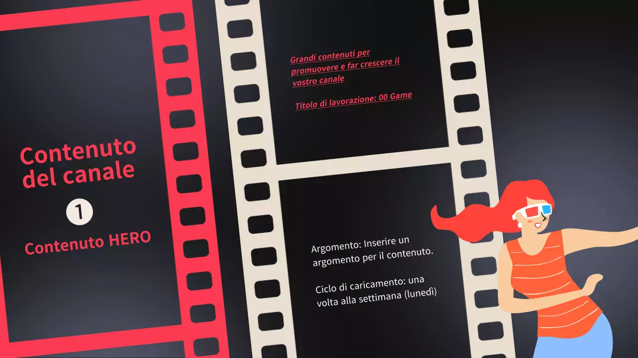 Piano dei contenuti video [Proposta di pianificazione dei contenuti video di tendenza in nero e blu