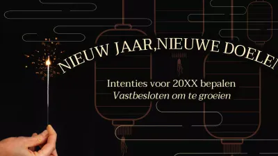 Zwarte minimale Nieuwjaarsresolutie Planner