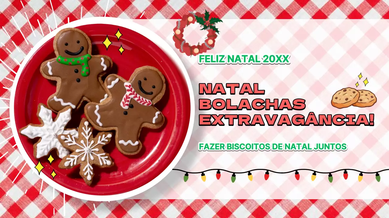 Receita de biscoito de Natal vermelho vintage