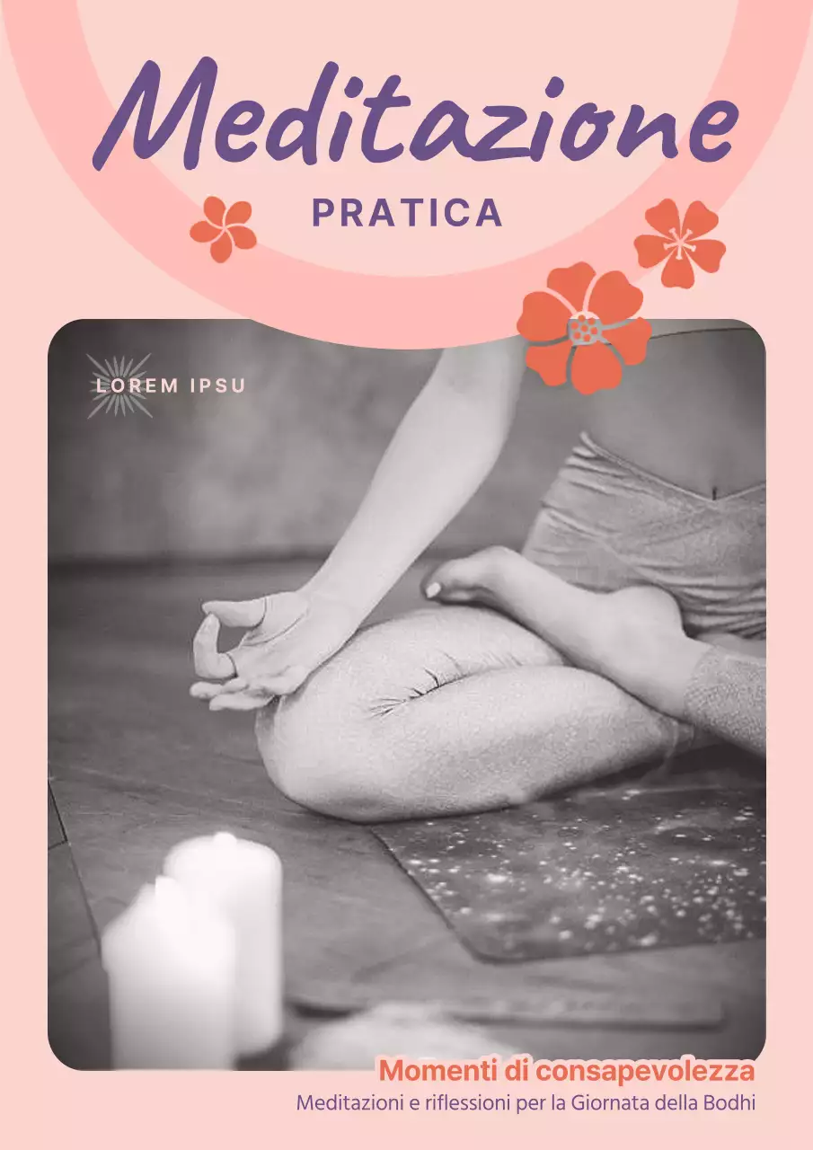 Rosa e viola semplice pratica di meditazione pubblicità