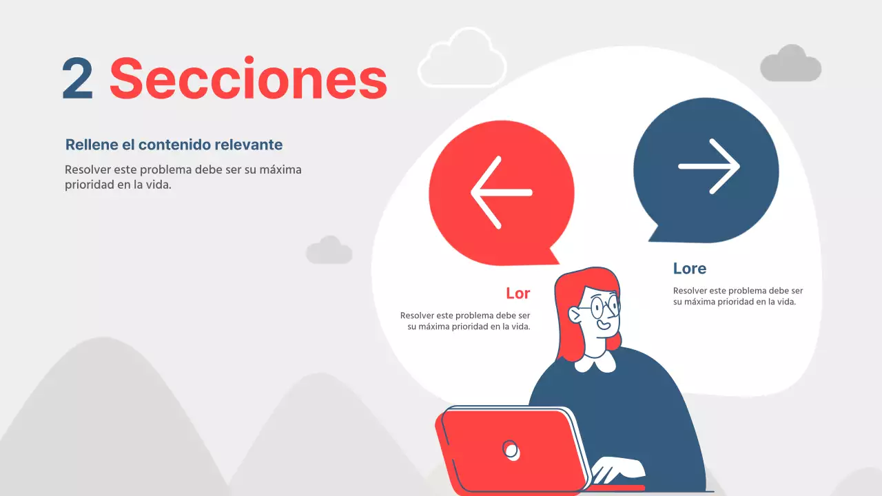 Propuesta de metas y objetivos simples en rojo y azul marino