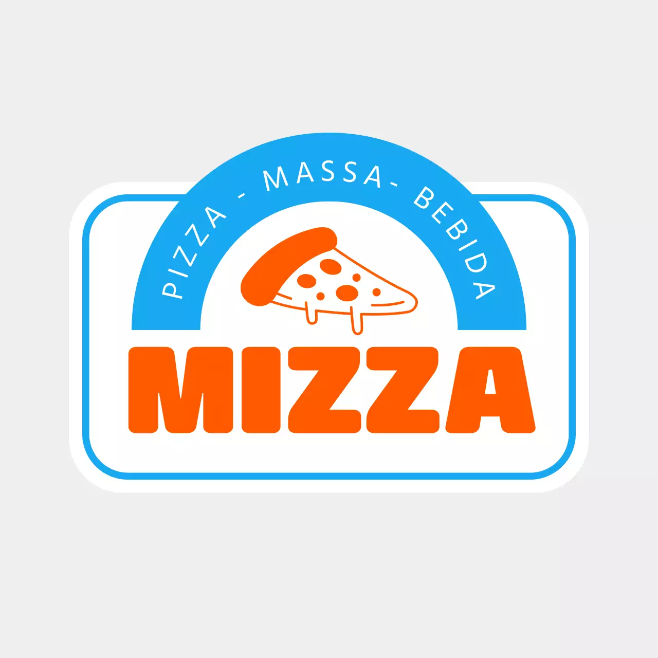 Sinalética de ponto de piza retro e gira com ilustrações coloridas de piza