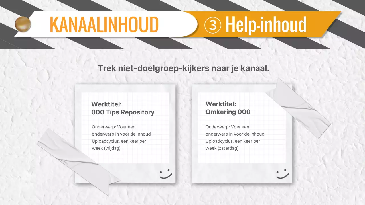 Grijs en geel trendy Video-inhoud planning pitch