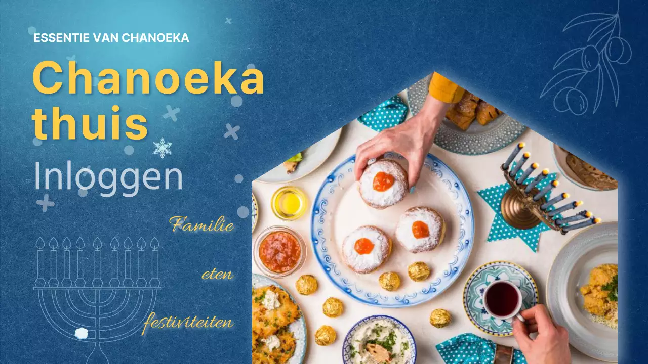 Blauw en geel Klassiek Thuis Chanoeka Introductie