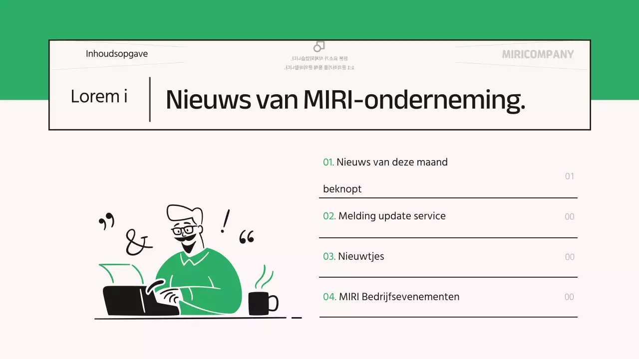 Over de groene, moderne maandelijkse nieuwsbrief voor bedrijven