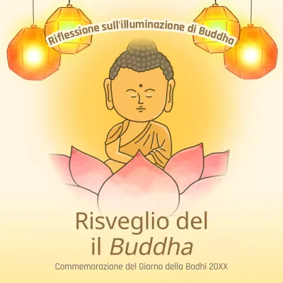 Pubblicità di Buddha tradizionale giallo e beige per le celebrazioni