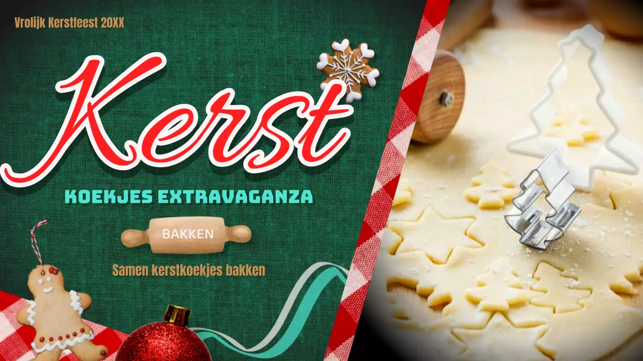 Groen en rood vintage kerstkoekjesrecept