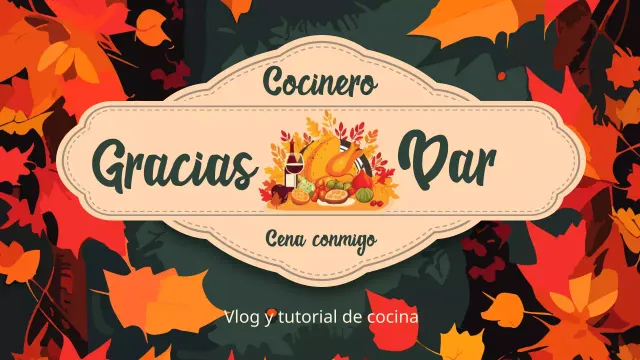 Receta tutorial de la clásica cena de Acción de Gracias en naranja y verde