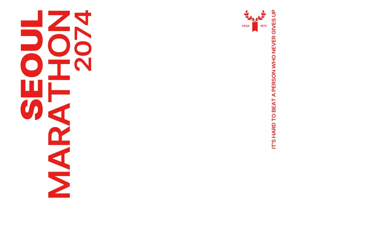 大きなタイポグラフィとアイコンが印象的なマラソンデザイン。