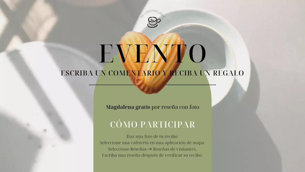 Planificador de publicidad de tiendas elegantes en verde y naranja