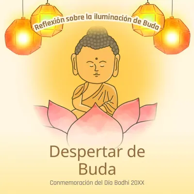 Buda tradicional amarillo y beige Anuncio de celebración