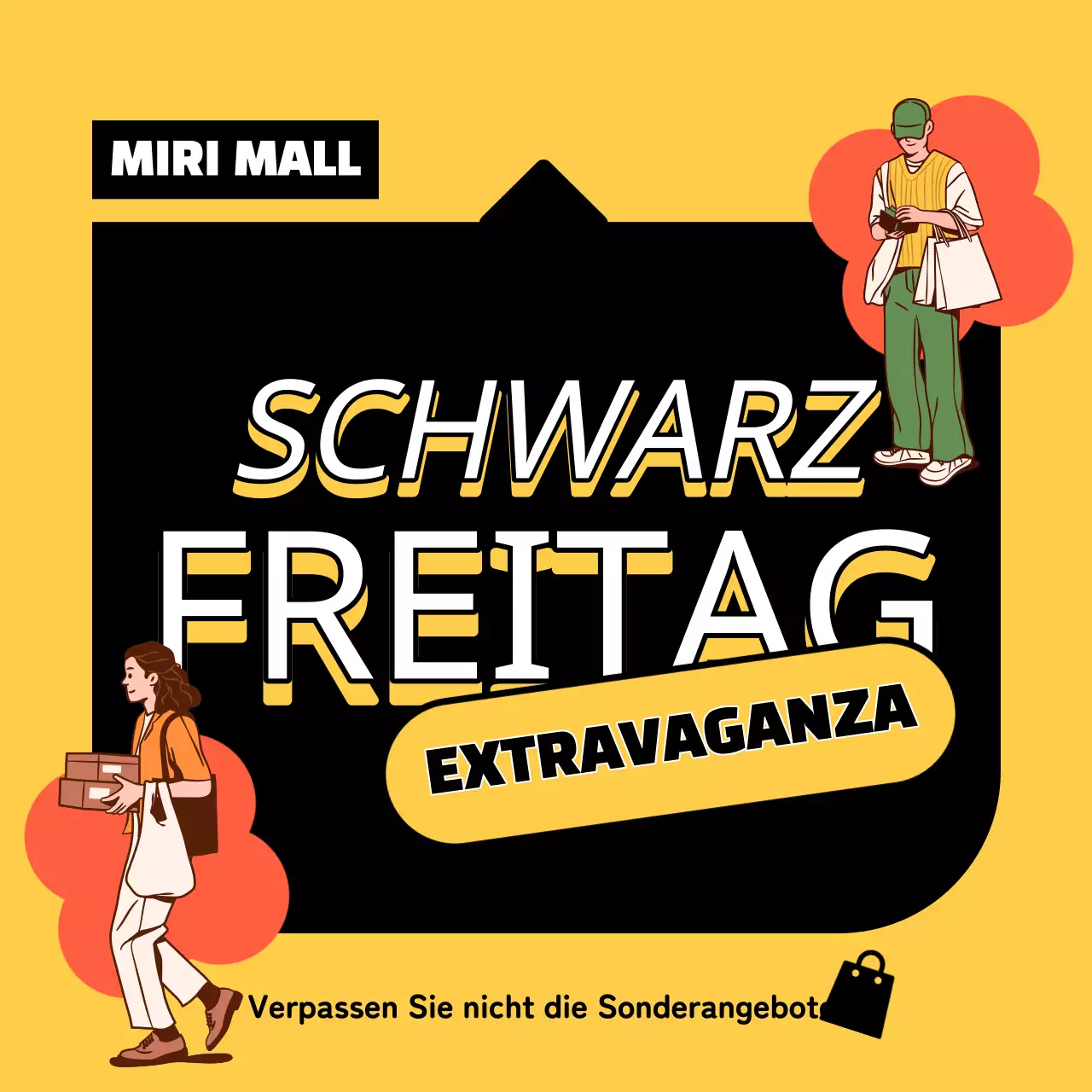 Gelb und Schwarz Trendy Black Friday Deals Anzeige