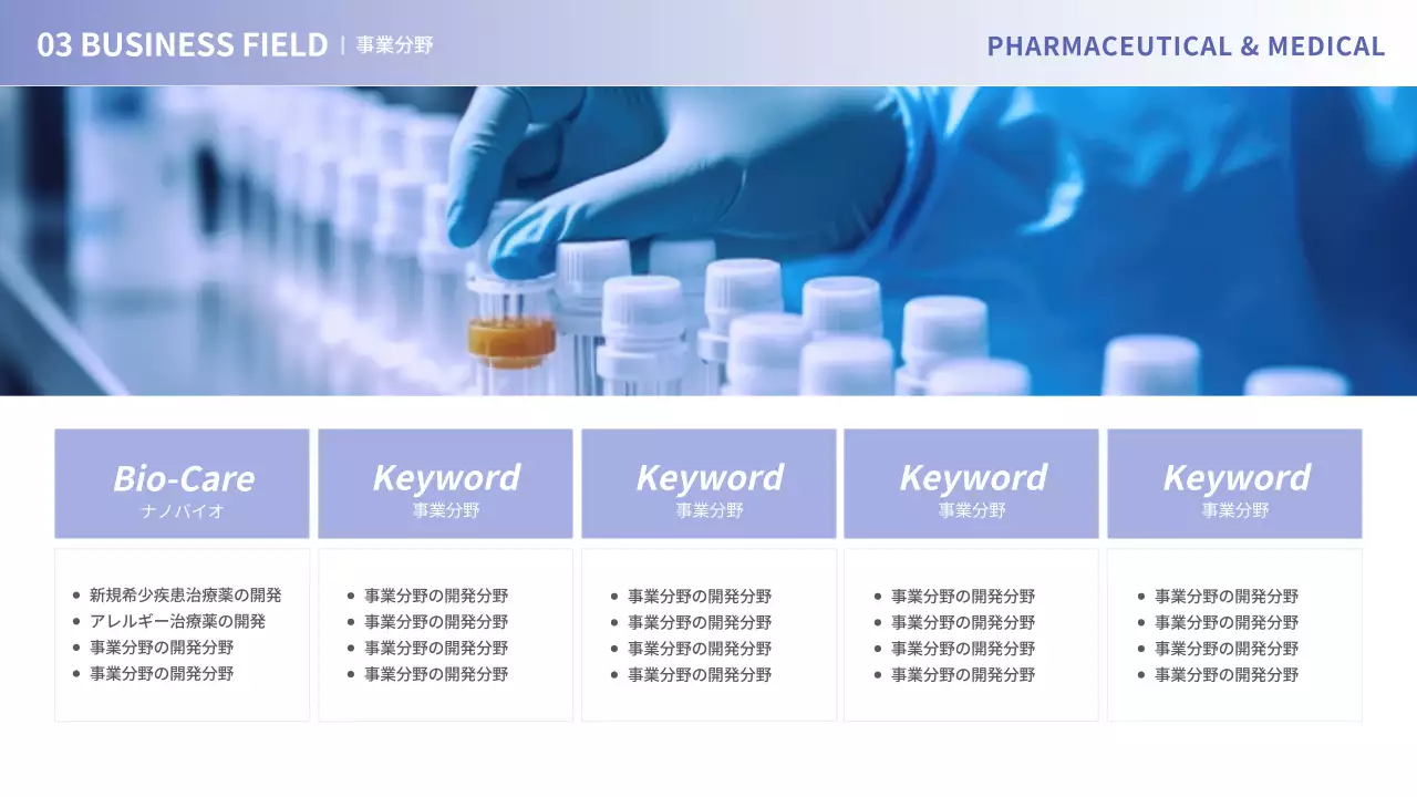 ヨンボラのミニマル医療製薬分野会社紹介書